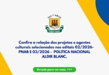 SECULT divulga resultado preliminar dos Editais nº 02/2026 – PNAB e nº 03/2026 – Cultura Viva