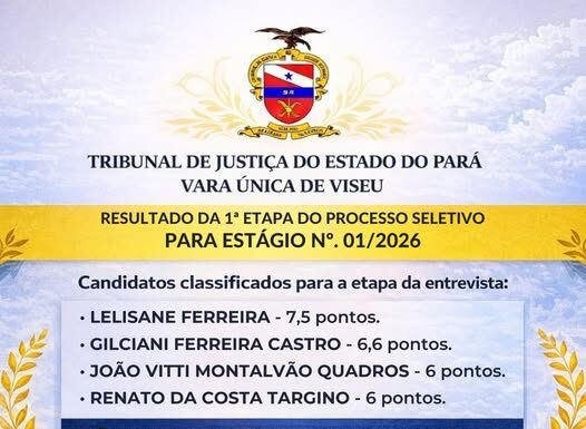 RESULTADO DIVULGADO | PROCESSO SELETIVO DE ESTÁGIO